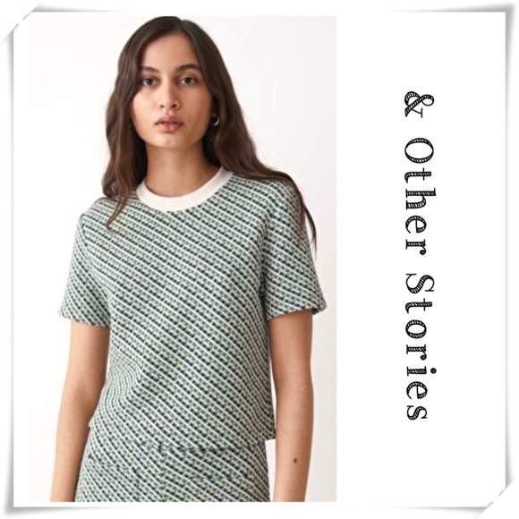 & Other Stories Tops - & Other Stories Boxy Jacquard T-Shirt In Green New with Tags